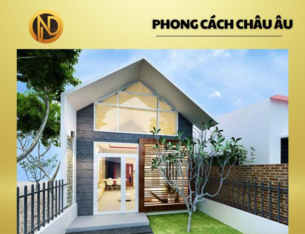 Mẫu nhà cấp 4 mái thái 5×20 phong cách Châu Âu