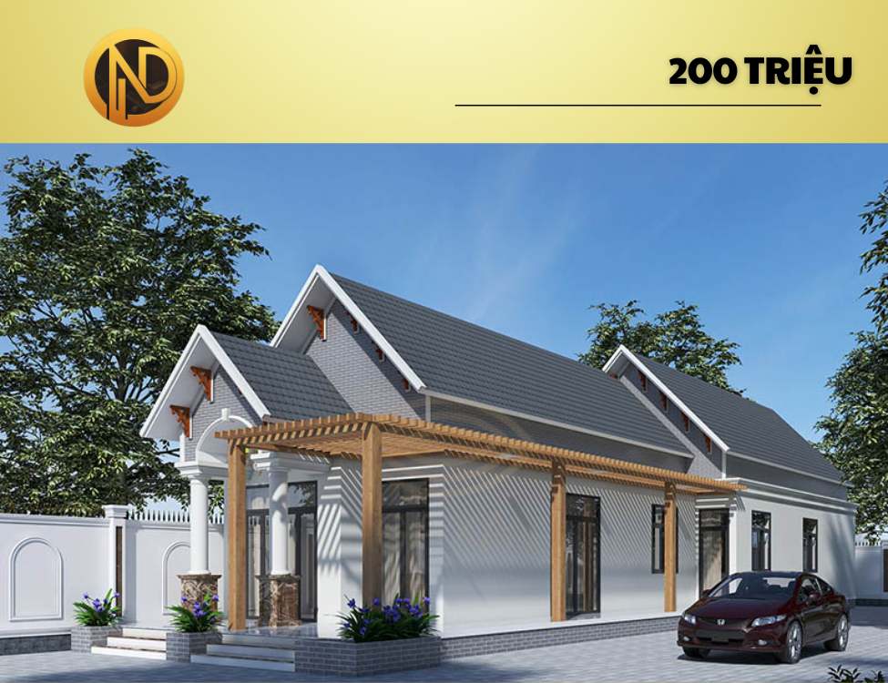 Thiết kế nhà cấp 4 mái Thái 5x20 200 triệu