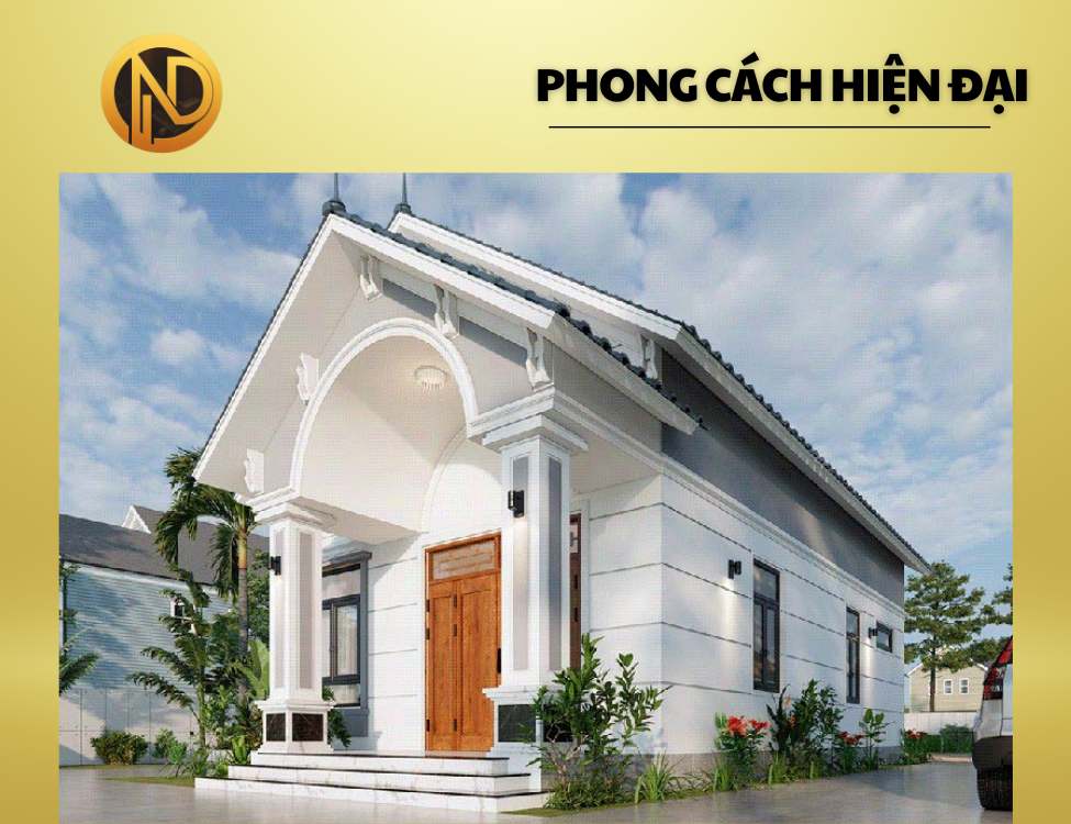 Mẫu nhà cấp 4 mái thái 5×20 phong cách hiện đại