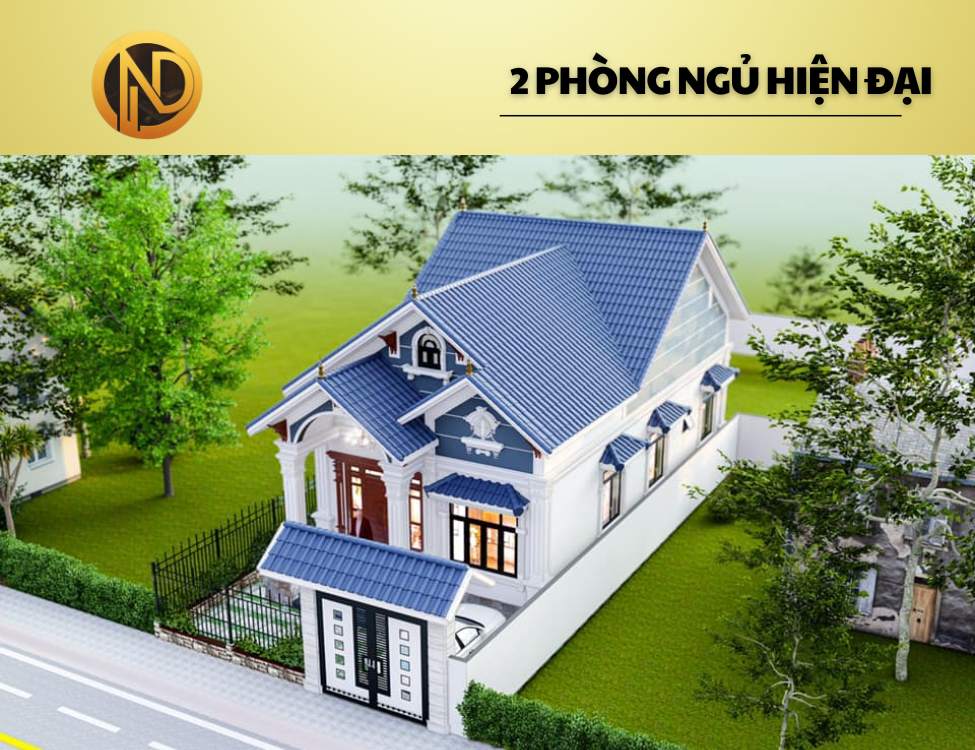 Mẫu nhà cấp 4 mái thái 6x18 2 phòng ngủ hiện đại