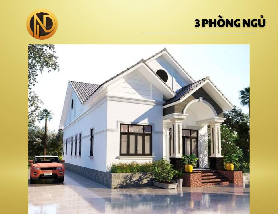 Mẫu nhà cấp 4 mái thái 6x18 3 phòng ngủ đơn giản