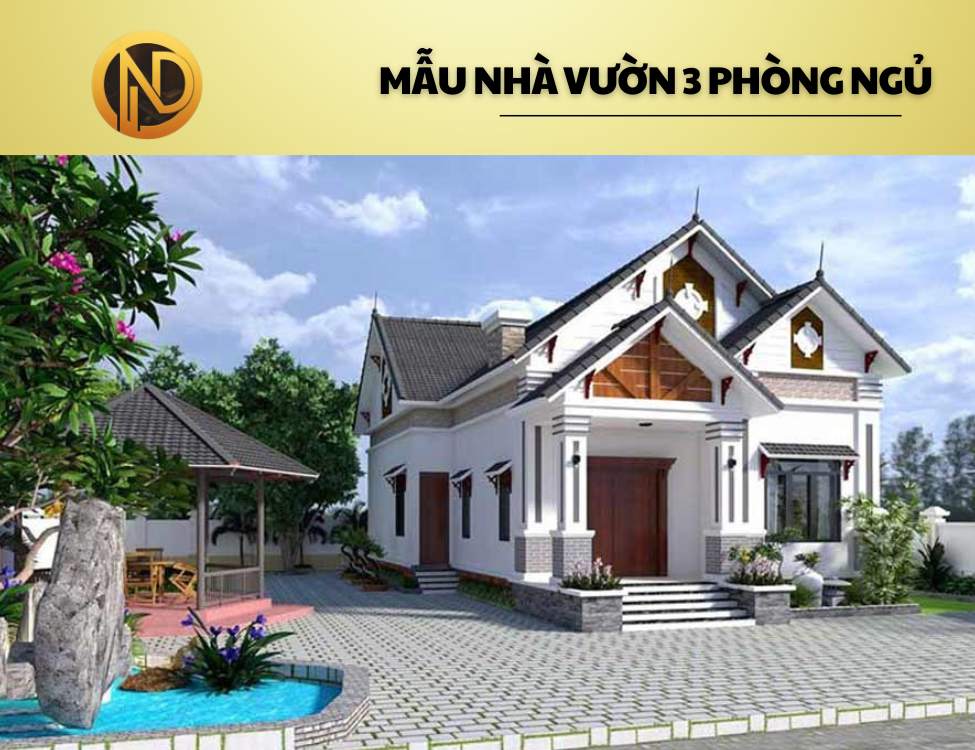 Mẫu nhà vườn cấp 4 mái thái 6x18m 3 phòng ngủ