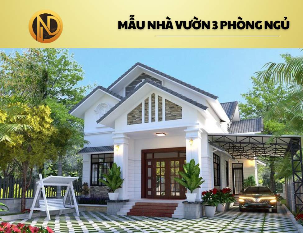 Mẫu nhà vườn cấp 4 mái thái 6x18m 3 phòng ngủ