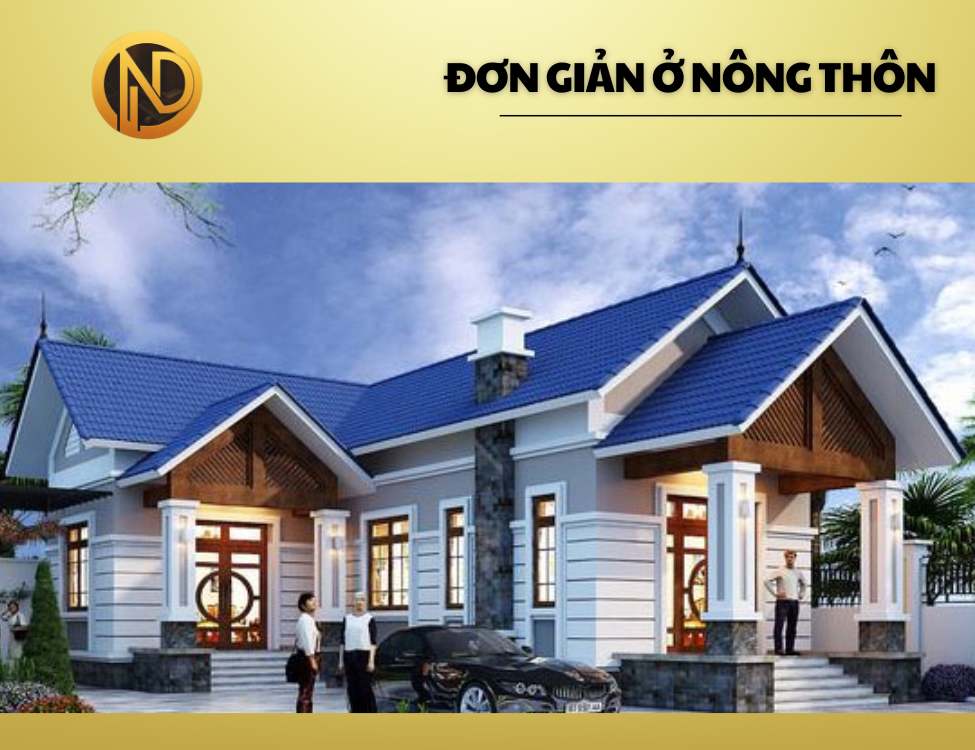 Nhà cấp 4 mái Thái chữ L đơn giản ở nông thôn