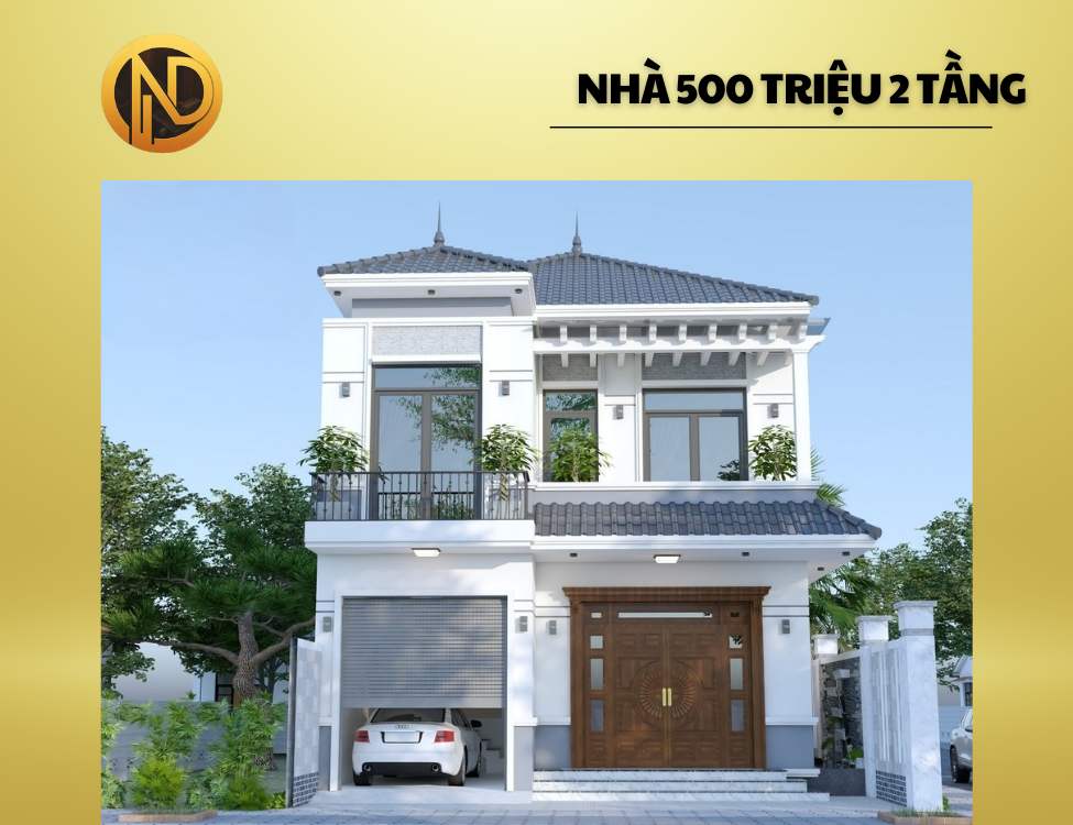 Mẫu nhà 500 triệu 2 tầng