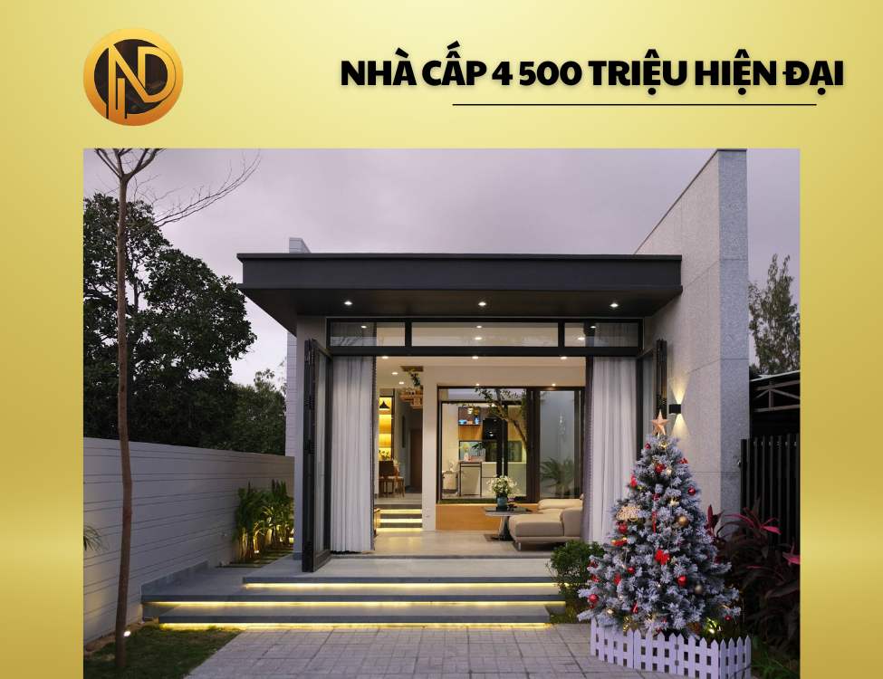 nhà cấp 4 trọn gói 500 triệu hiện đại