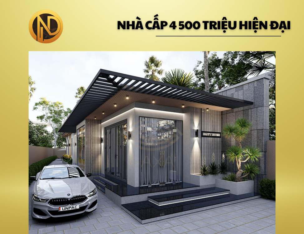 nhà cấp 4 trọn gói 500 triệu hiện đại