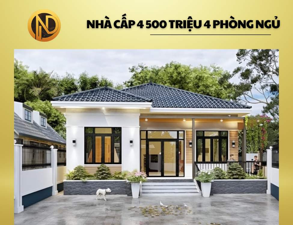 Xây nhà 500 triệu 4 phòng ngủ ở nông thôn