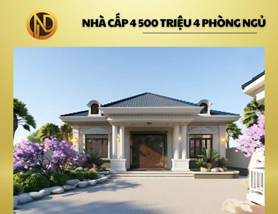 Xây nhà 500 triệu 4 phòng ngủ ở nông thôn