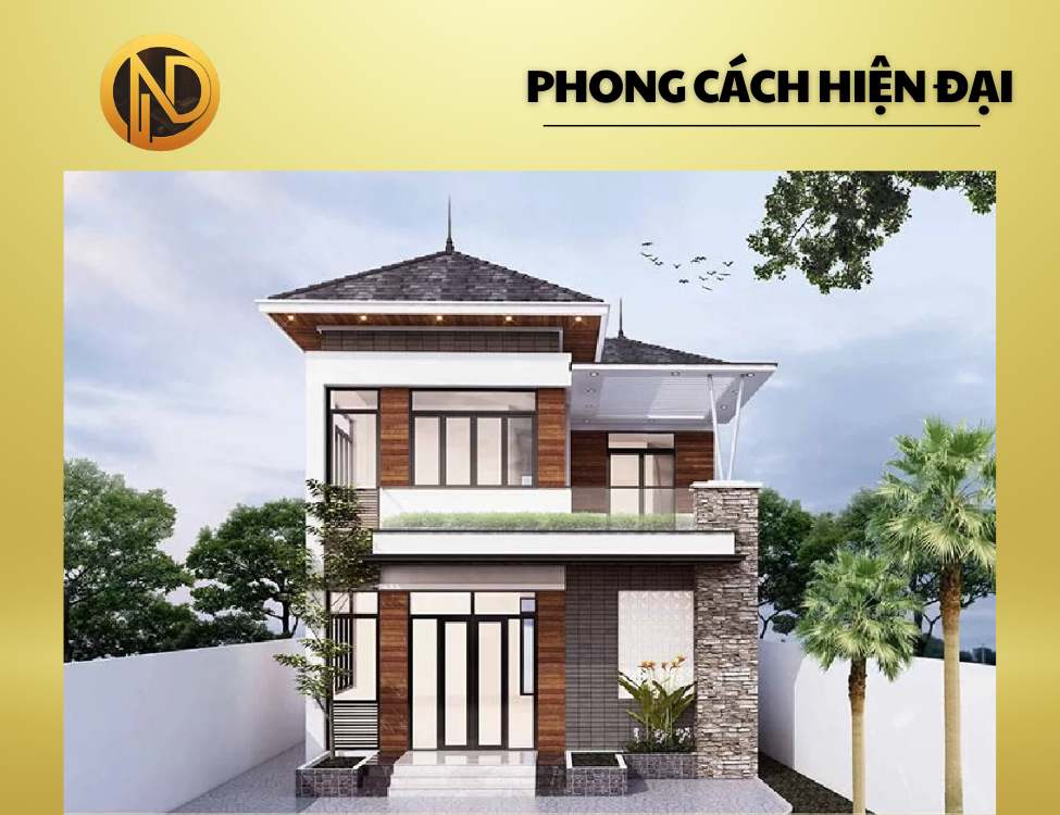 Mẫu nhà mái nhật 7x15 phong cách hiện đại