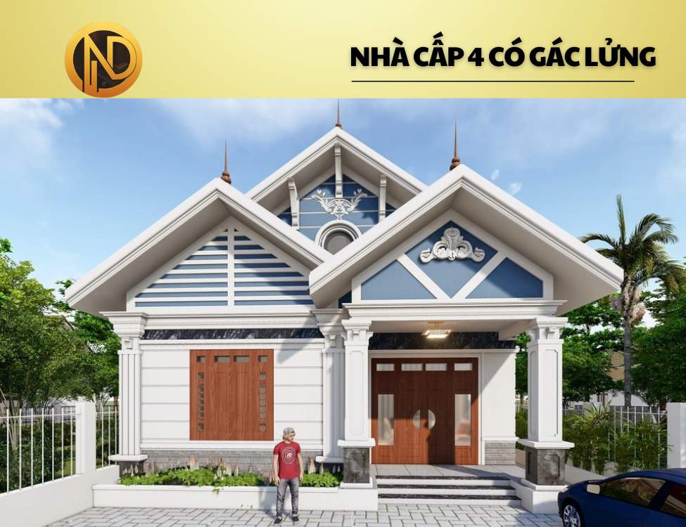 Nhà cấp 4 mái Thái 800 triệu có gác lửng