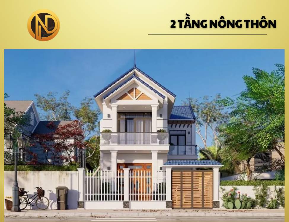 Mẫu nhà mái thái 800 triệu 2 tầng nông thôn