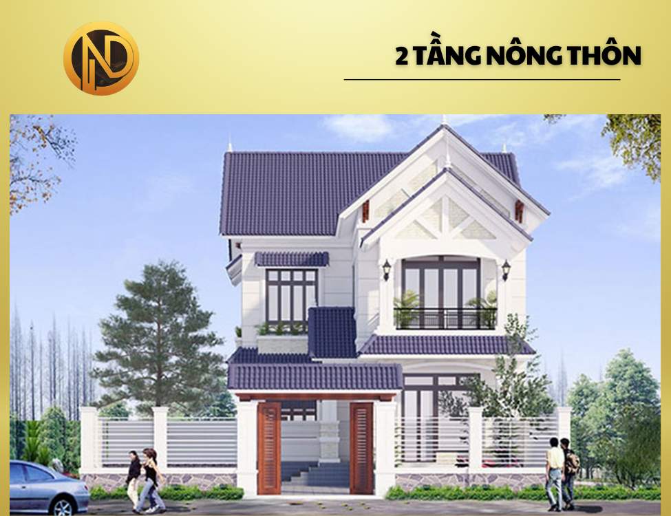 Mẫu nhà mái thái 800 triệu 2 tầng nông thôn