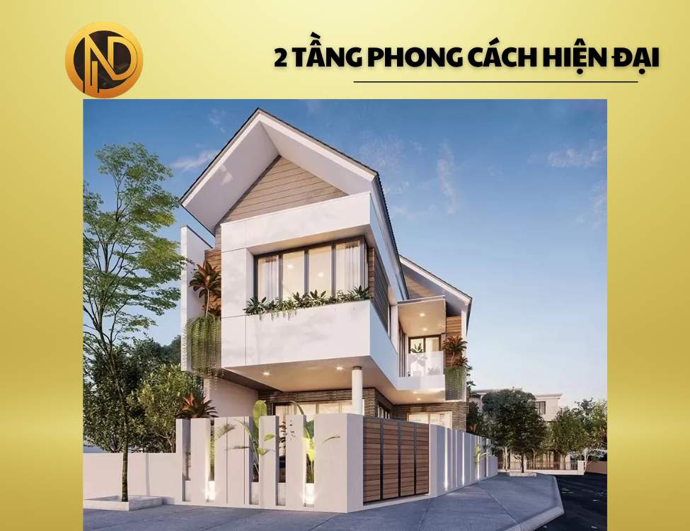 Mẫu nhà mái thái 800 triệu 2 tầng phong cách hiện đại với mái thái