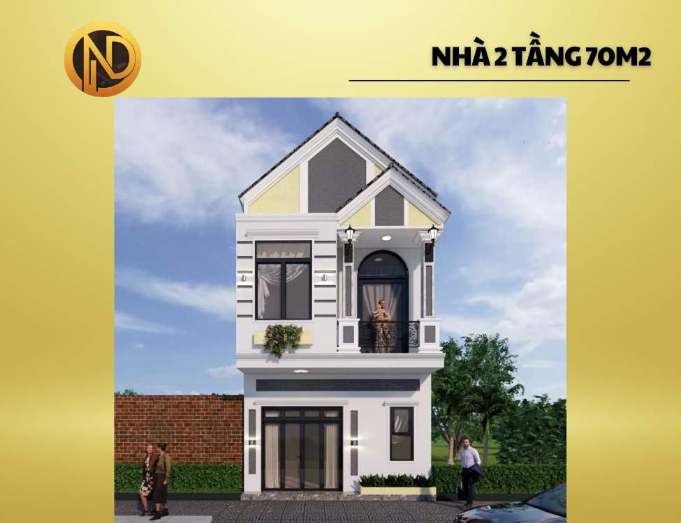 Nhà mái thái 800 triệu 2 tầng 70m2 ở nông thôn