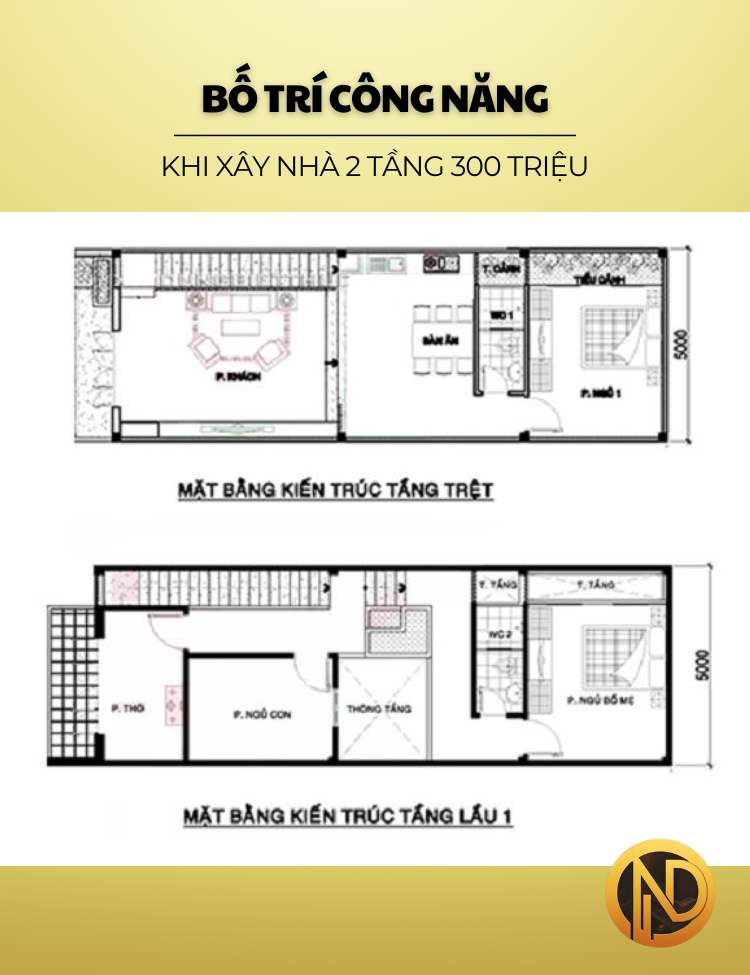 Xây nhà 2 tầng 300 triệu ở nông thôn