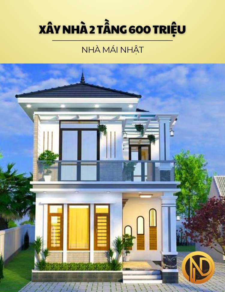 nhà mái nhật 2 tầng 600 triệu