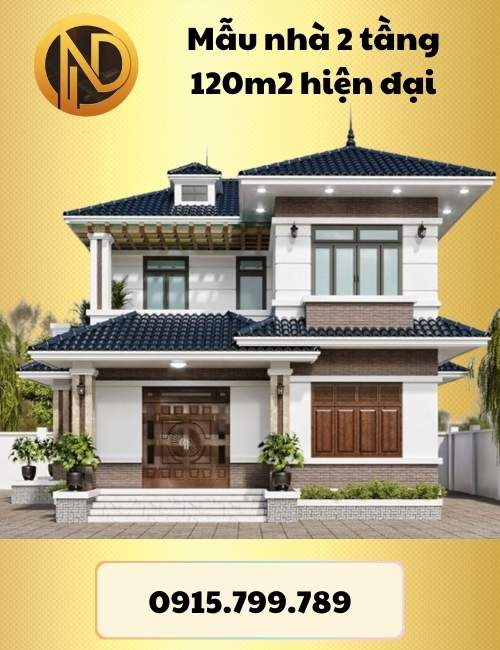 chi phí xây nhà 2 tầng 120m2