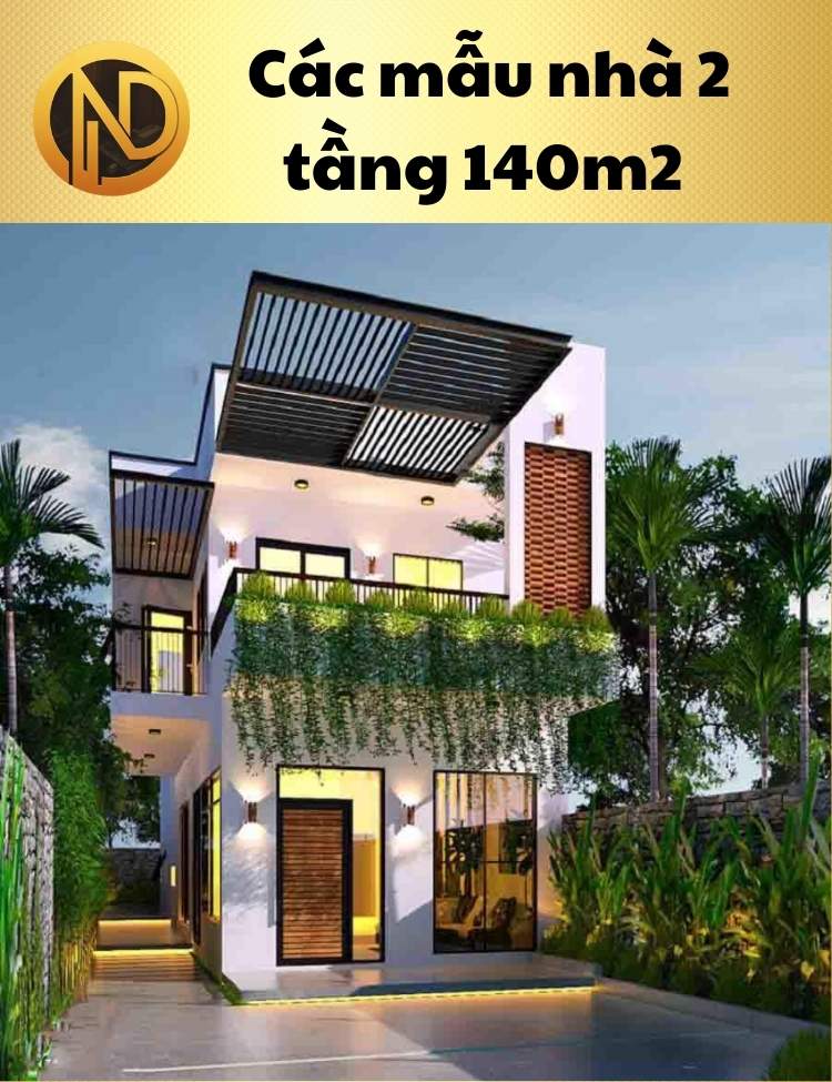 chi phí xây nhà 2 tầng 140m2