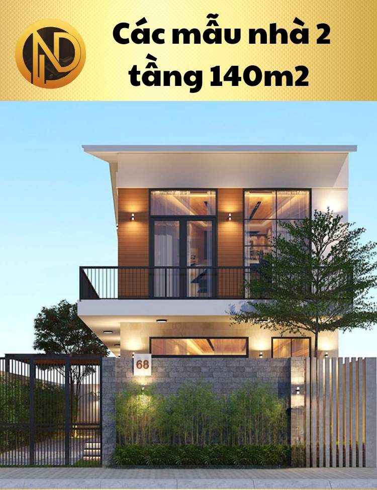 chi phí xây nhà 2 tầng 140m2