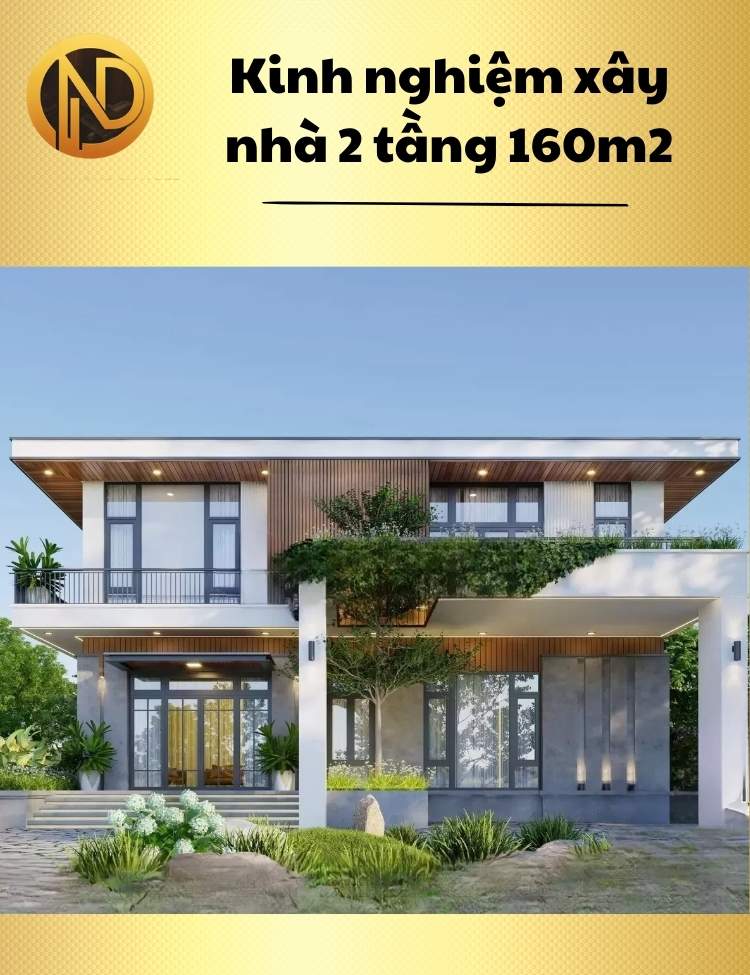 chi phí xây nhà 2 tầng 160m2