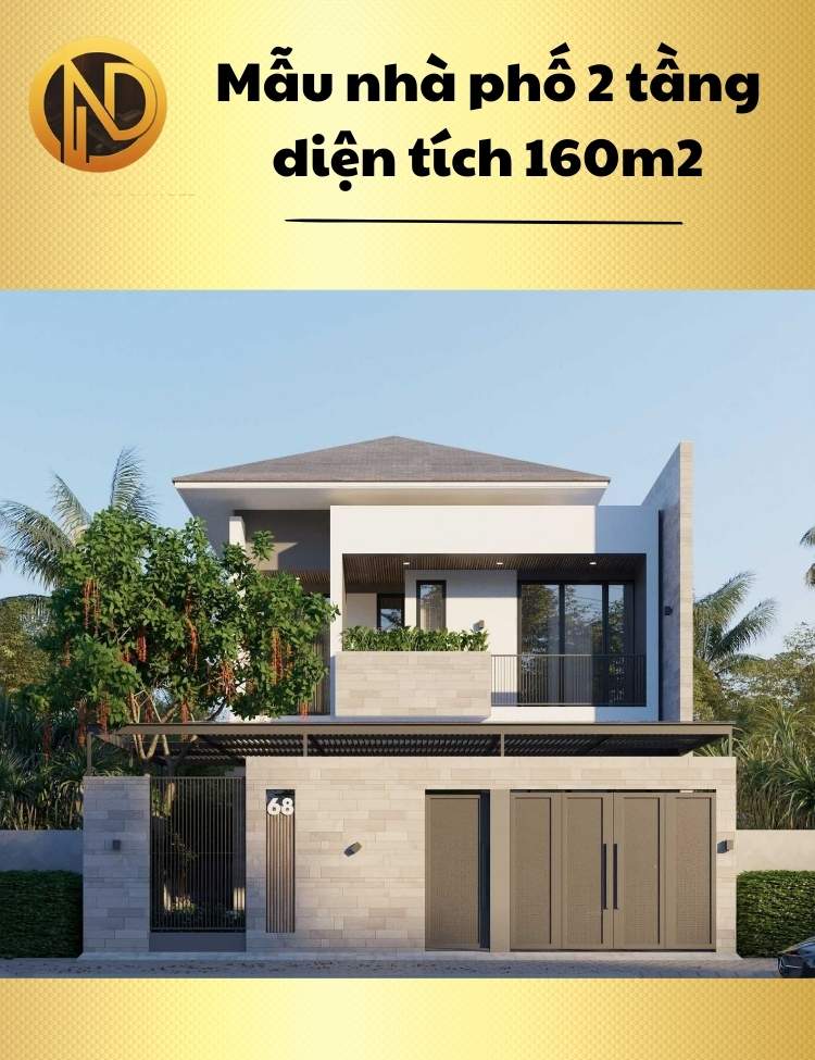 chi phí xây nhà 2 tầng 160m2