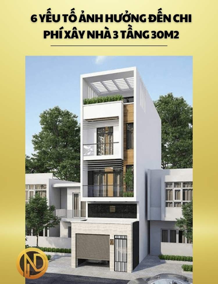 chi phí xây nhà 3 tầng 30m2