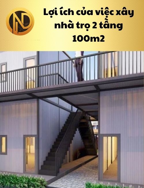 chi phí xây nhà trọ 2 tầng 100m2