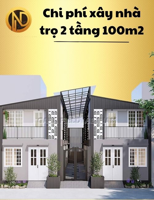 chi phí xây nhà trọ 2 tầng 100m2