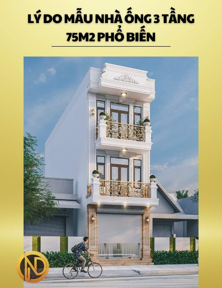 chi phí xây nhà 3 tầng 75m2