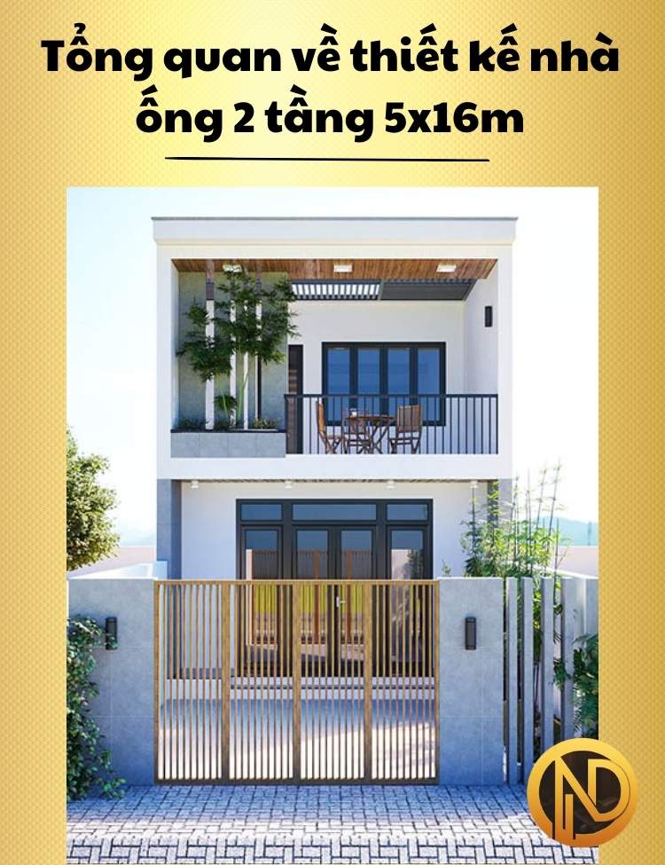 mẫu nhà 2 tầng 5x16m