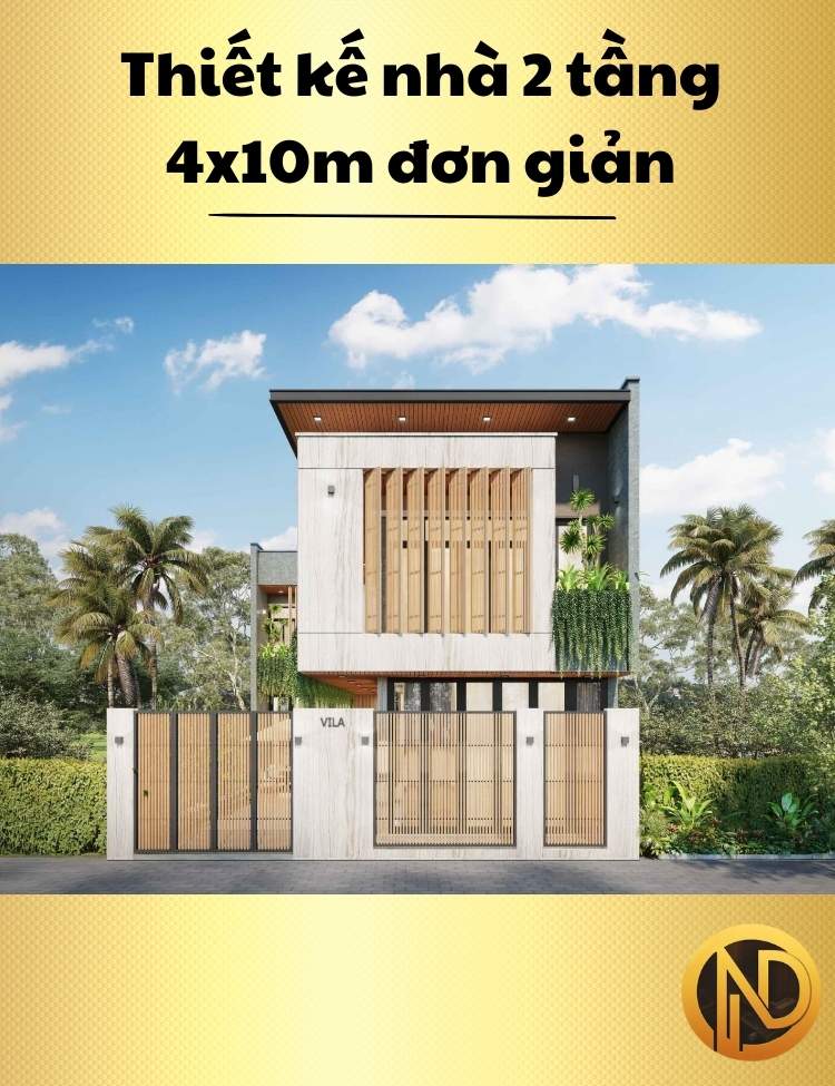 Thiết kế nhà 2 tầng 4x10m đơn giản