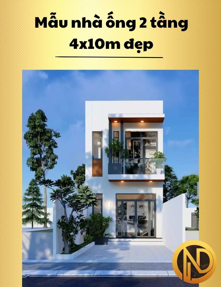 Mẫu nhà ống 2 tầng 4x10m đẹp