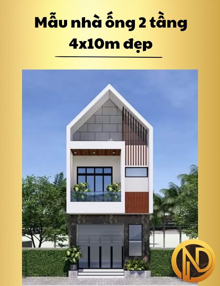 Mẫu nhà ống 2 tầng 4x10m đẹp