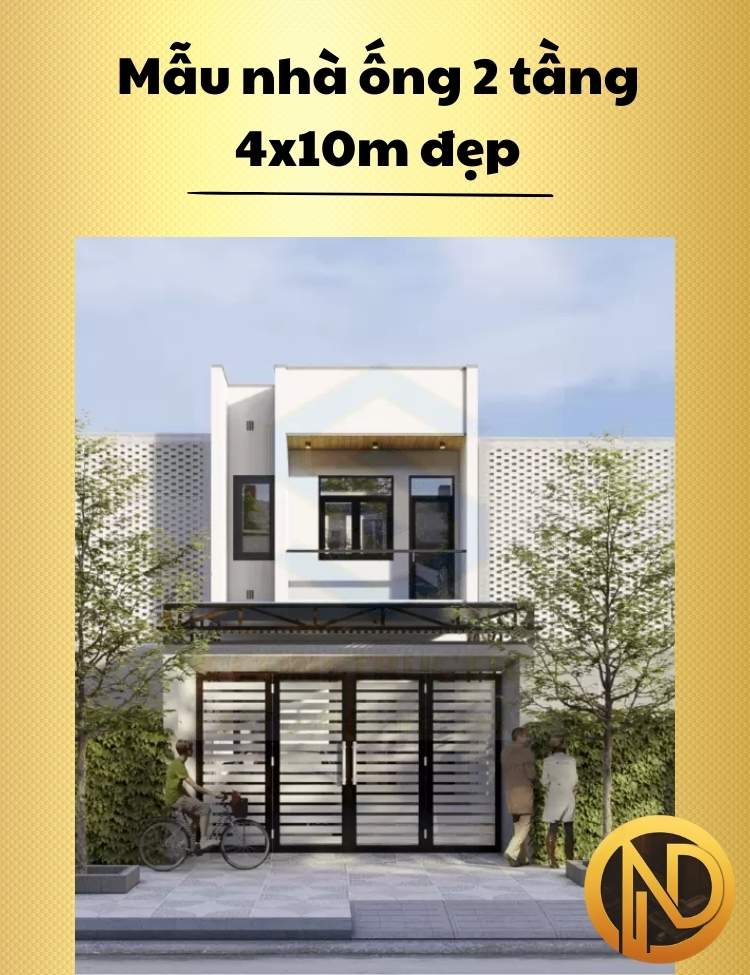 Mẫu nhà ống 2 tầng 4x10m đẹp