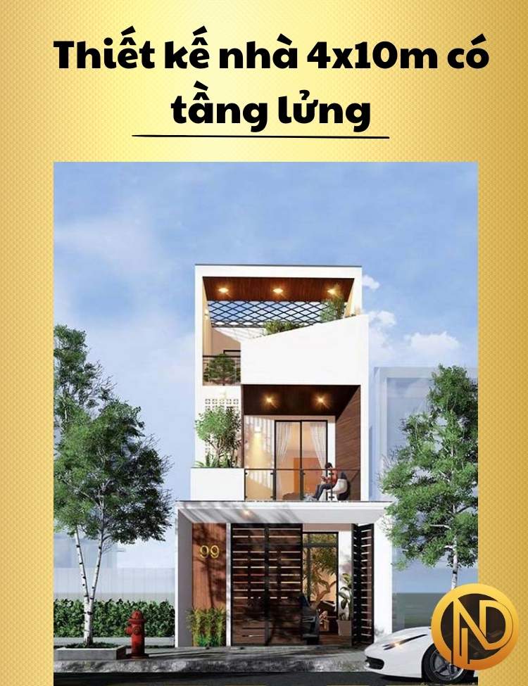 Thiết kế nhà 4x10m có tầng lửng