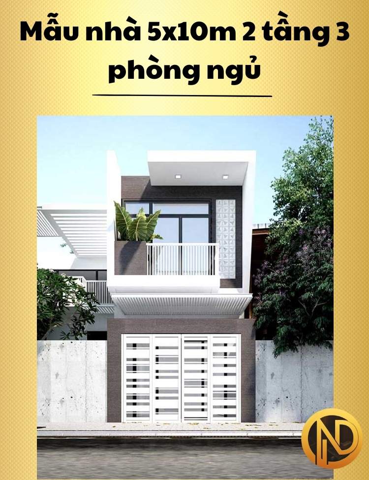 mẫu nhà 5x10m 2 tầng 3 phòng ngủ