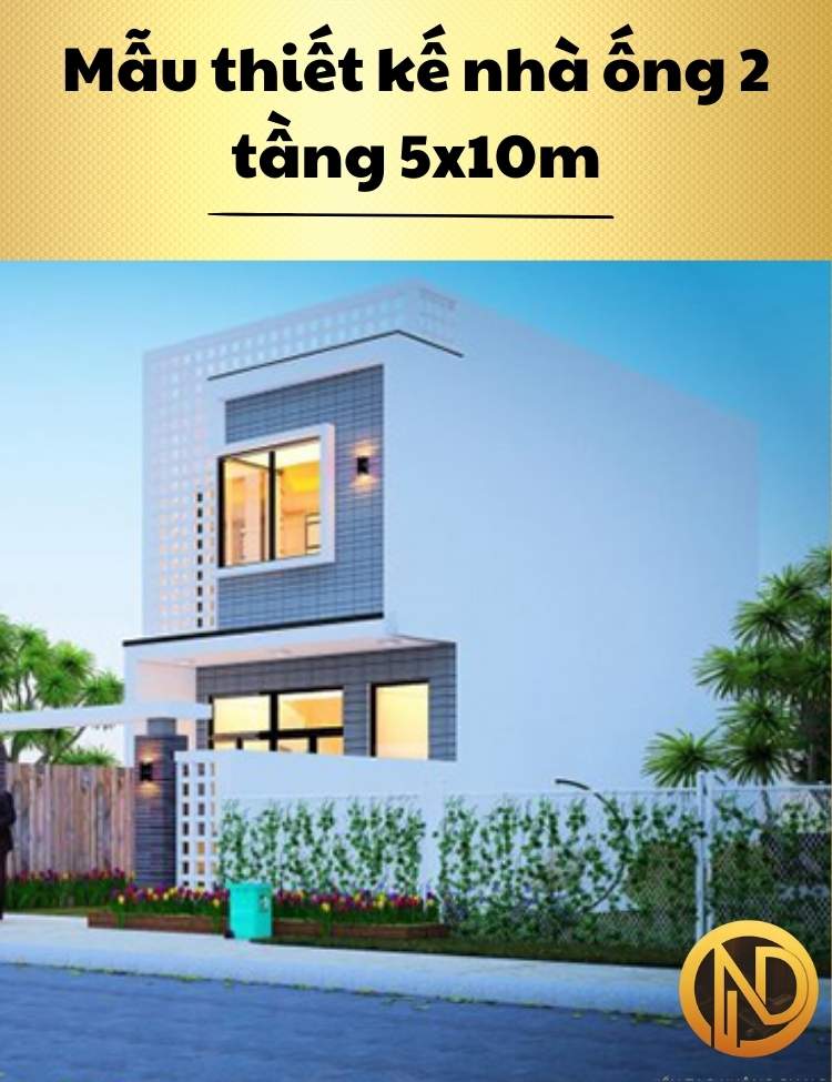 Mẫu thiết kế nhà ống 2 tầng 5x10m