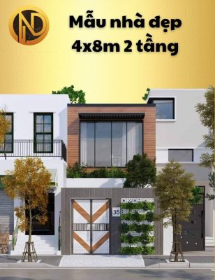 mẫu nhà đẹp 4x8m 2 tầng