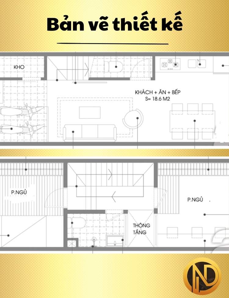 mẫu nhà đẹp 4x8m 2 tầng