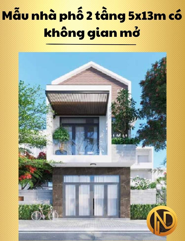 Mẫu nhà phố 2 tầng 5x13m có không gian mở