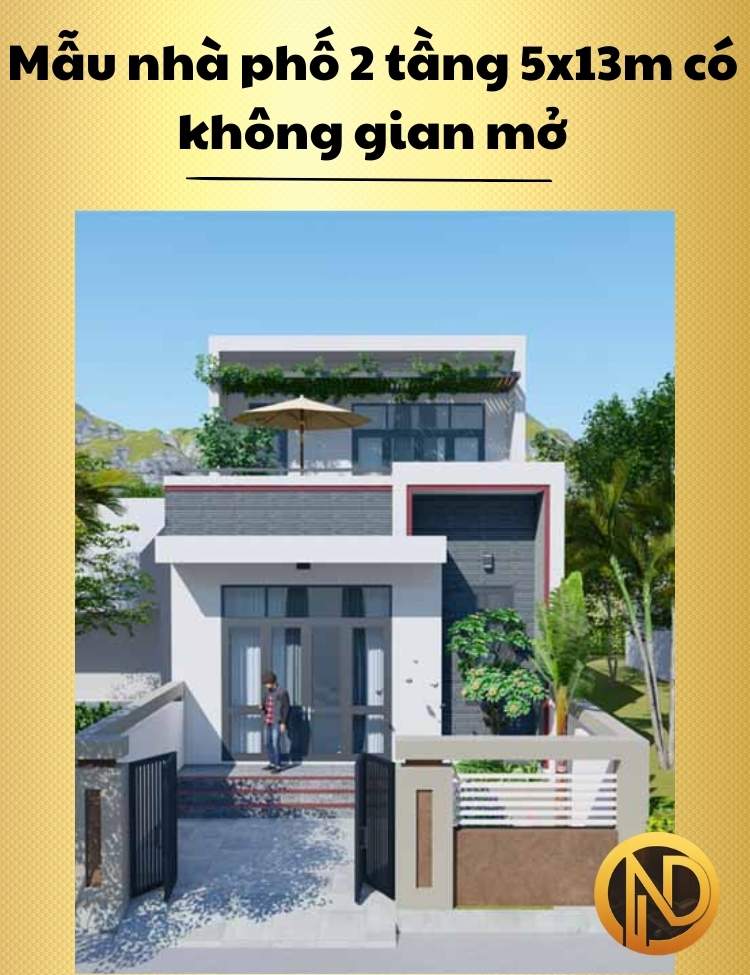 Mẫu nhà phố 2 tầng 5x13m có không gian mở