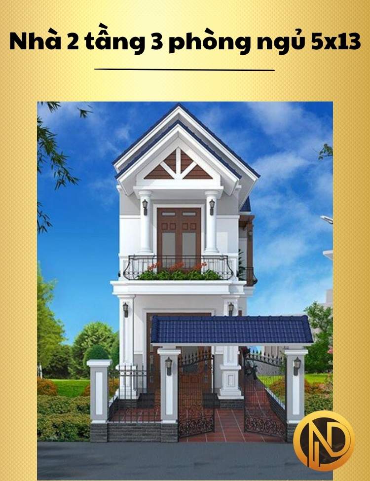 Nhà 2 tầng 3 phòng ngủ 5x13