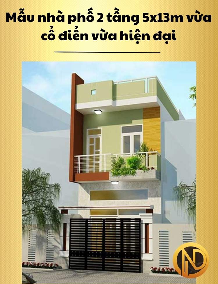 Mẫu nhà phố 2 tầng 5x13m hiện đại đủ công năng