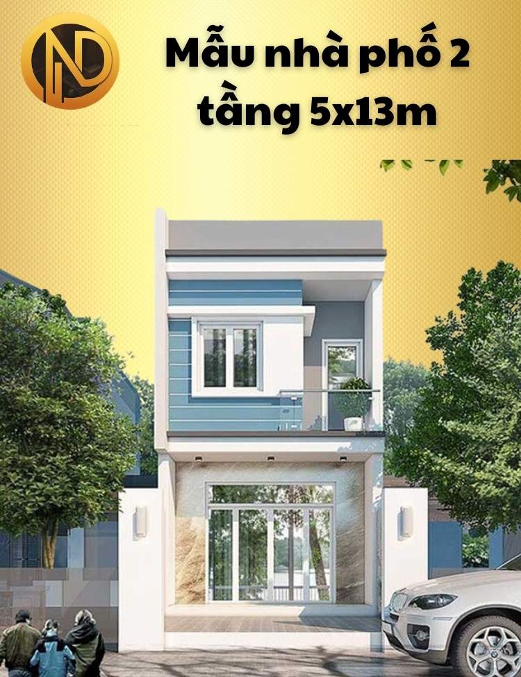 mẫu nhà phố 2 tầng 5x13m