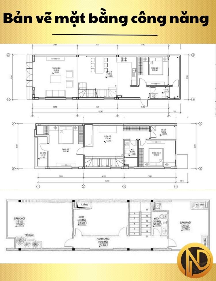 mẫu thiết kế nhà 2 tầng 5x25m