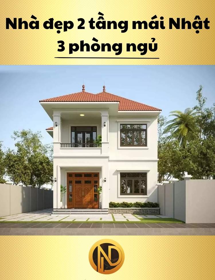 Nhà đẹp 2 tầng mái Nhật 3 phòng ngủ