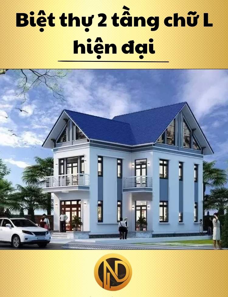 Biệt thự 2 tầng chữ L hiện đại