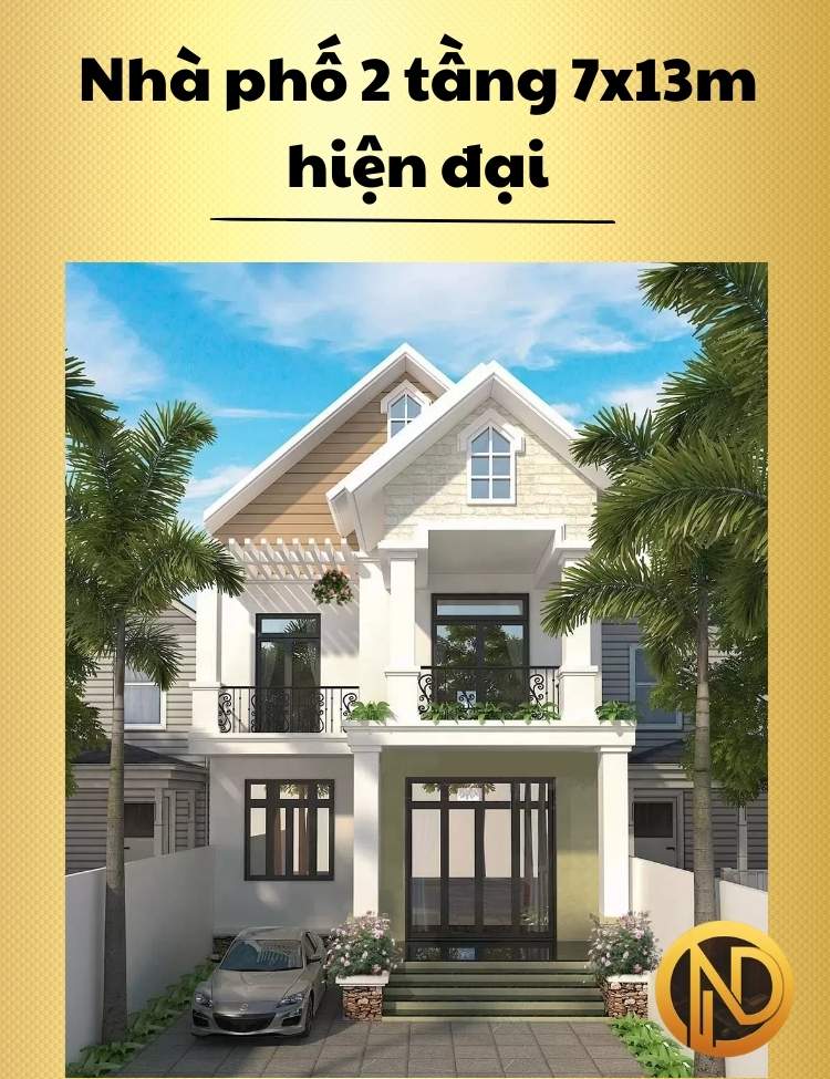 Nhà phố 2 tầng 7x13m hiện đại