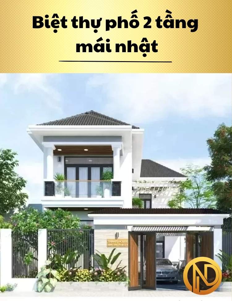 Biệt thự phố 2 tầng mái nhật